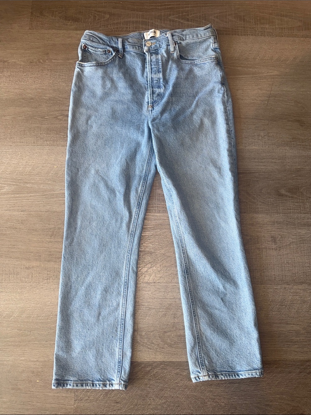 AGOLDE Riley High Rise Straight Crop Jeans in Shiver - Size 30